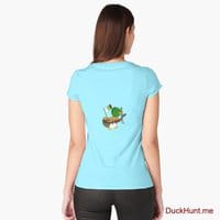 Kamikaze Duck Turquoise Fitted Scoop T-Shirt (Back printed)