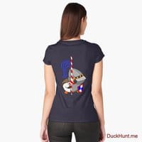 Armored Duck Navy Fitted Scoop T-Shirt (Back printed)