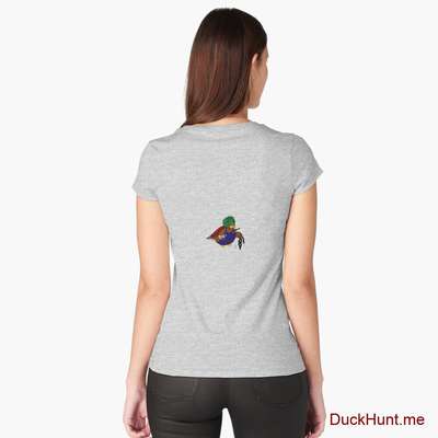 Dead DuckHunt Boss (smokeless) Heather Grey Fitted Scoop T-Shirt (Back printed) image