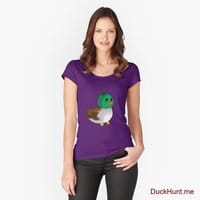 Normal Duck Purple Fitted Scoop T-Shirt (Front printed)