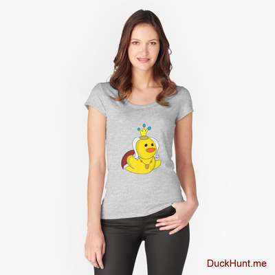 Royal Duck Heather Grey Fitted Scoop T-Shirt (Front printed) image