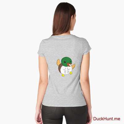 Super duck Heather Grey Fitted Scoop T-Shirt (Back printed) image