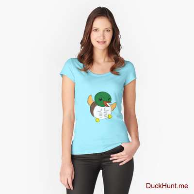 Super duck Turquoise Fitted Scoop T-Shirt (Front printed) image