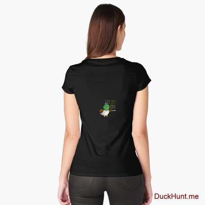 Prof Duck Black Fitted Scoop T-Shirt (Back printed) image