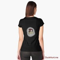 Ghost Duck (foggy) Black Fitted Scoop T-Shirt (Back printed)