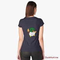 Super duck Navy Fitted Scoop T-Shirt (Back printed)