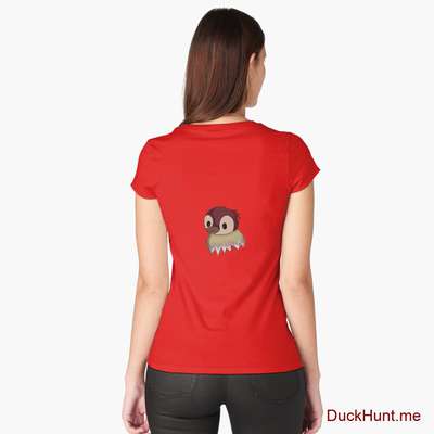 Ghost Duck (fogless) Red Fitted Scoop T-Shirt (Back printed) image