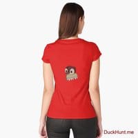 Ghost Duck (fogless) Red Fitted Scoop T-Shirt (Back printed)