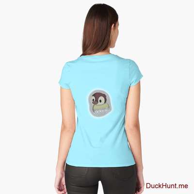 Ghost Duck (foggy) Turquoise Fitted Scoop T-Shirt (Back printed) image