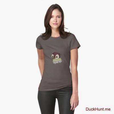 Ghost Duck (fogless) Dark Grey Fitted T-Shirt (Front printed) image