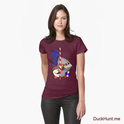 Armored Duck Dark Red Fitted T-Shirt (Front printed) image