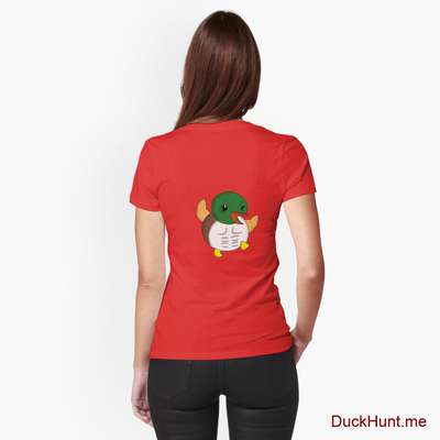 Super duck Red Fitted T-Shirt (Back printed) image