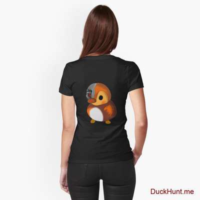 Mechanical Duck Black Fitted T-Shirt (Back printed) image