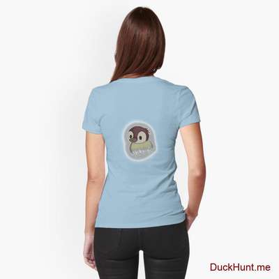 Ghost Duck (foggy) Light Blue Fitted T-Shirt (Back printed) image