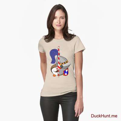 Armored Duck Creme Fitted T-Shirt (Front printed) image