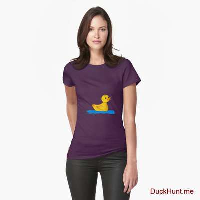 Plastic Duck Eggplant Fitted T-Shirt (Front printed) image