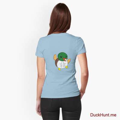 Super duck Light Blue Fitted T-Shirt (Back printed) image