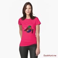Dead Boss Duck (smoky) Berry Fitted T-Shirt (Front printed)