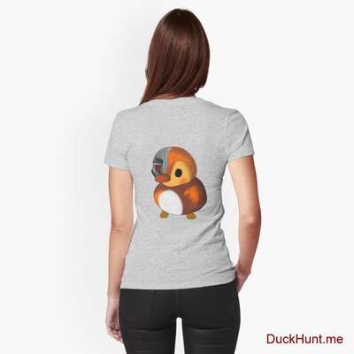 Mechanical Duck Heather Grey Fitted T-Shirt (Back printed) image