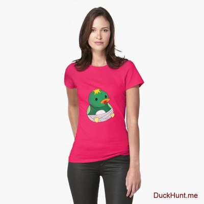 Baby duck Berry Fitted T-Shirt (Front printed) image