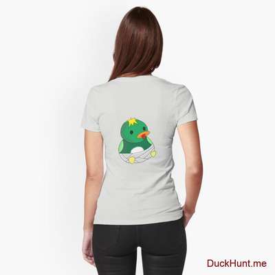 Baby duck Light Grey Fitted T-Shirt (Back printed) image