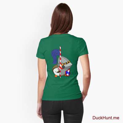 Armored Duck Green Fitted T-Shirt (Back printed) image