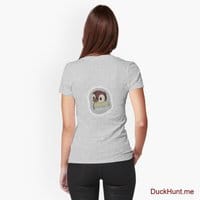 Ghost Duck (foggy) Heather Grey Fitted T-Shirt (Back printed)