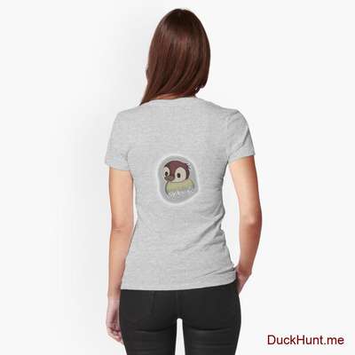 Ghost Duck (foggy) Heather Grey Fitted T-Shirt (Back printed) image