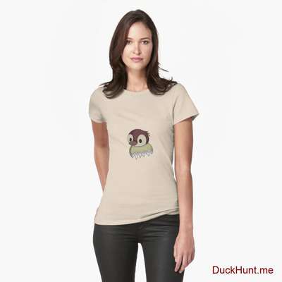 Ghost Duck (fogless) Creme Fitted T-Shirt (Front printed) image