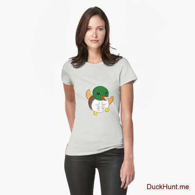 Super duck Light Grey Fitted T-Shirt (Front printed) image