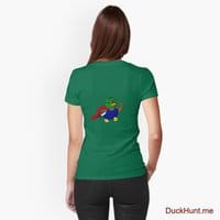 Alive Boss Duck Green Fitted T-Shirt (Back printed)