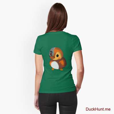 Mechanical Duck Green Fitted T-Shirt (Back printed) image