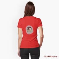 Ghost Duck (foggy) Red Fitted T-Shirt (Back printed)