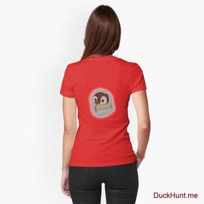 Ghost Duck (foggy) Red Fitted T-Shirt (Back printed) image