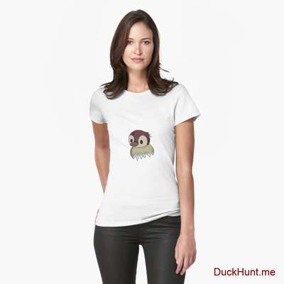 Ghost Duck (fogless) White Fitted T-Shirt (Front printed) image