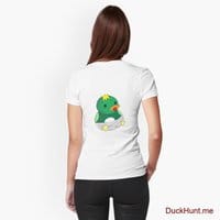 Baby duck White Fitted T-Shirt (Back printed)