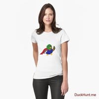 Alive Boss Duck White Fitted T-Shirt (Front printed)