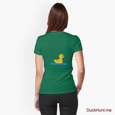Plastic Duck Green Fitted T-Shirt (Back printed) image