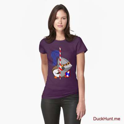 Armored Duck Eggplant Fitted T-Shirt (Front printed) image