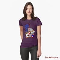 Armored Duck Eggplant Fitted T-Shirt (Front printed)