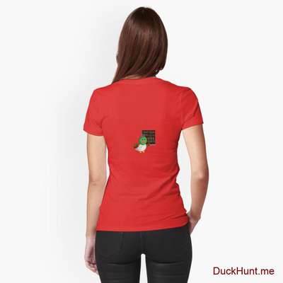 Prof Duck Red Fitted T-Shirt (Back printed) image
