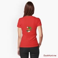 Kamikaze Duck Red Fitted T-Shirt (Back printed)
