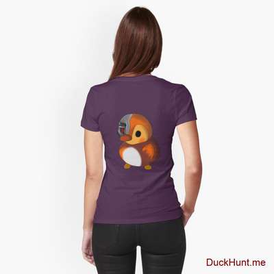 Mechanical Duck Eggplant Fitted T-Shirt (Back printed) image