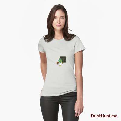 Prof Duck Light Grey Fitted T-Shirt (Front printed) image