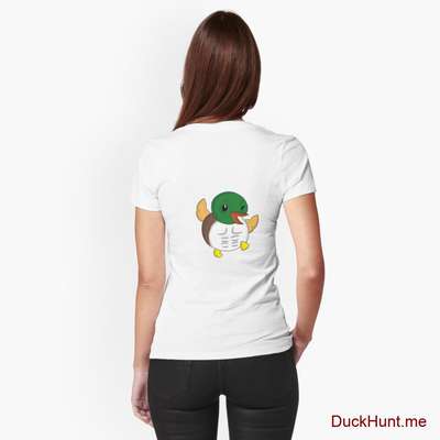 Super duck White Fitted T-Shirt (Back printed) image