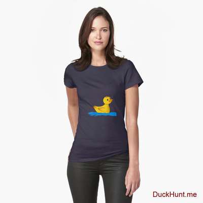 Plastic Duck Dark Blue Fitted T-Shirt (Front printed) image