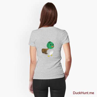 Normal Duck Heather Grey Fitted T-Shirt (Back printed) image