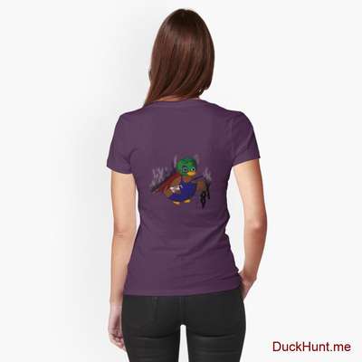 Dead Boss Duck (smoky) Eggplant Fitted T-Shirt (Back printed) image