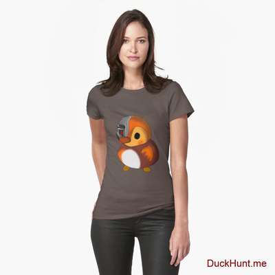 Mechanical Duck Dark Grey Fitted T-Shirt (Front printed) image