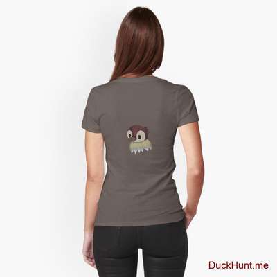Ghost Duck (fogless) Dark Grey Fitted T-Shirt (Back printed) image